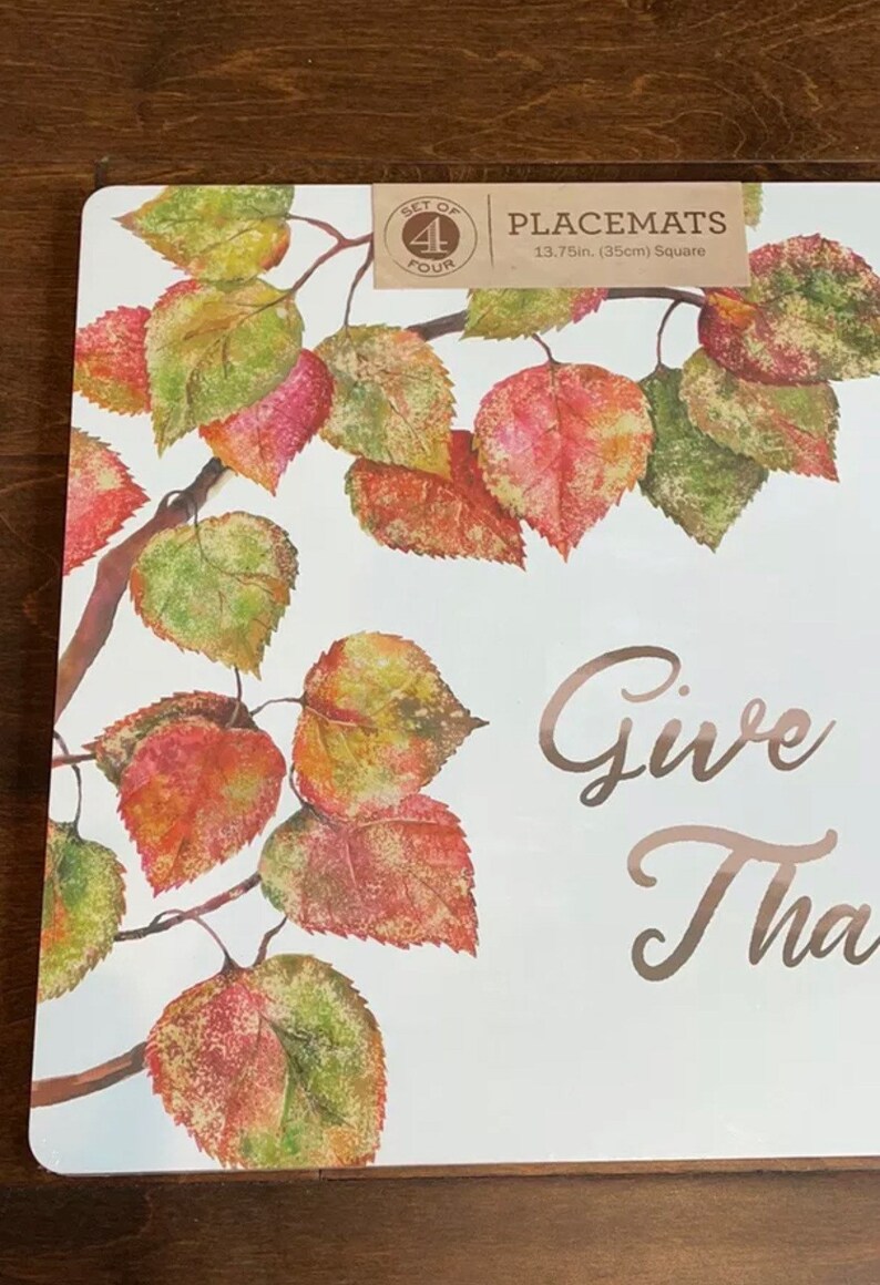 Benson Mills Cork Backed Placemats Square Fall Leaves Give Etsy