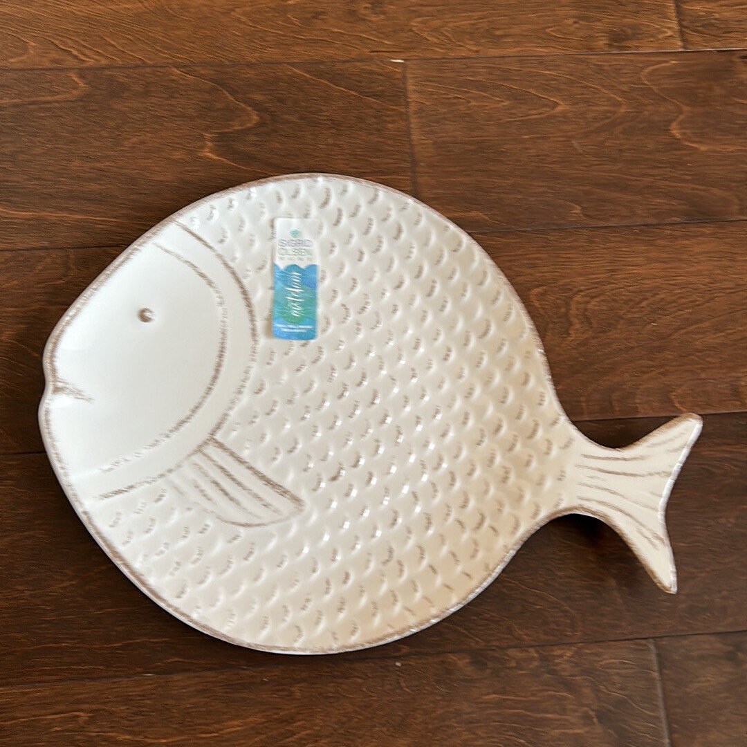 Sigrid Olsen Home Melamine Plate Serving Platter Fish Nautical Etsy