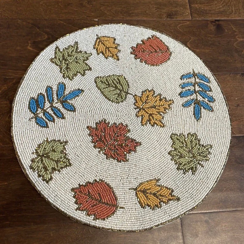 Sigrid Olsen Fall Leaves Beaded Round 15 Charger Placemat New Etsy