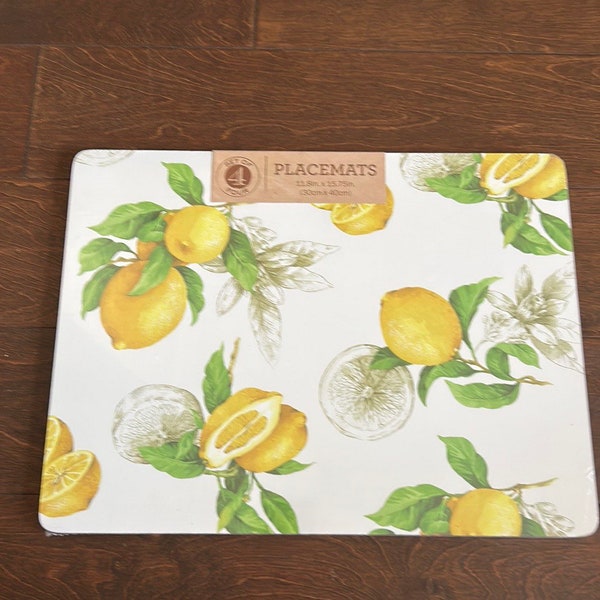 Lemon Placemats Set of 4 Etsy