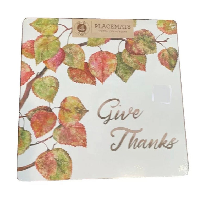 Benson Mills Cork Backed Placemats Square Fall Leaves Give Etsy