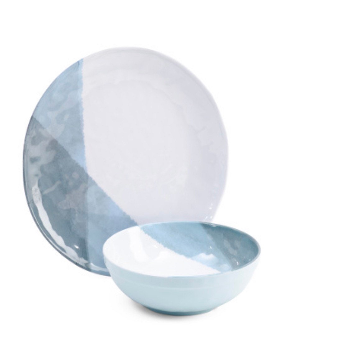 8 Pc Set Nautica Melamine Shades of Blue Plates Bowls Etsy