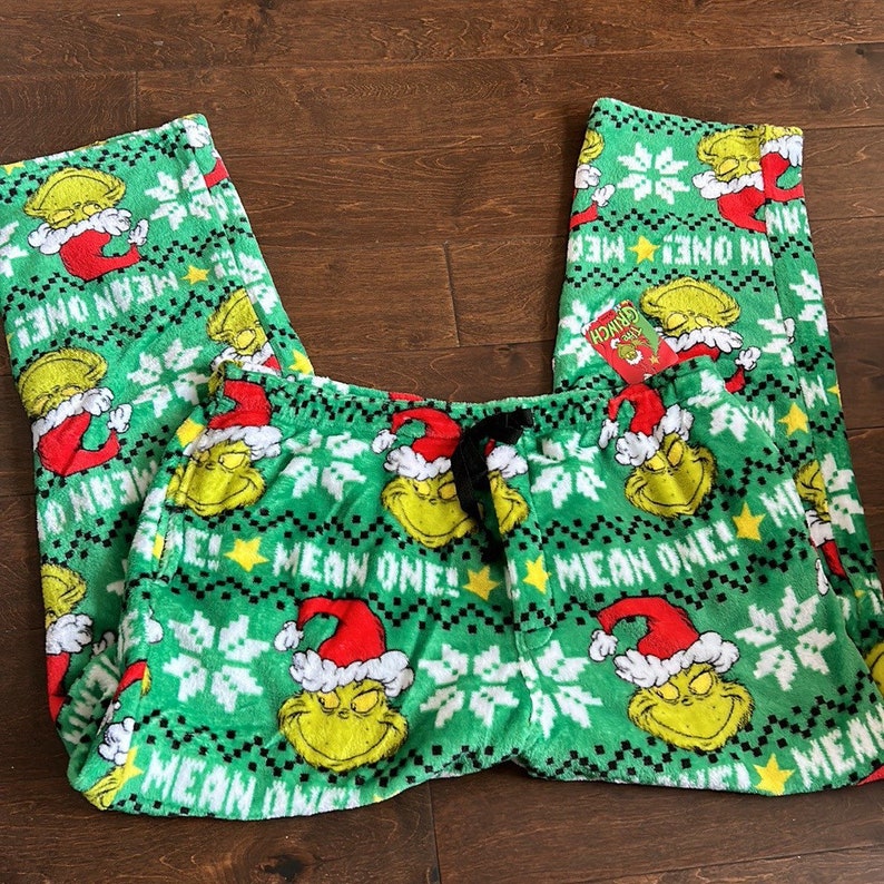 Dr Seuss the Grinch Mean One Mens Pajama Pants NWT Plush Etsy