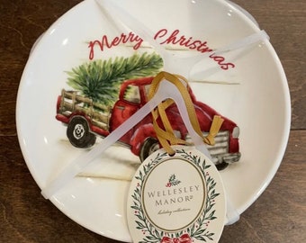 Red Truck Christmas Plates - Etsy
