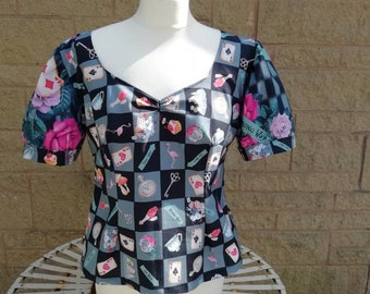 Pin up rockabilly top blouse Alice blouse top authentic vintage style true 1940s to 1950s style to modern day top for her gifts for mum