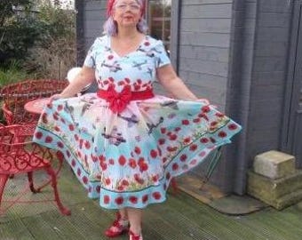 Vestido de guerra, atuendo de los años 50, vestido de los años 40, vestido de la Batalla de Inglaterra, vestido Spitfire de avión vintage, vestido rockabilly pin up, regalo para evento