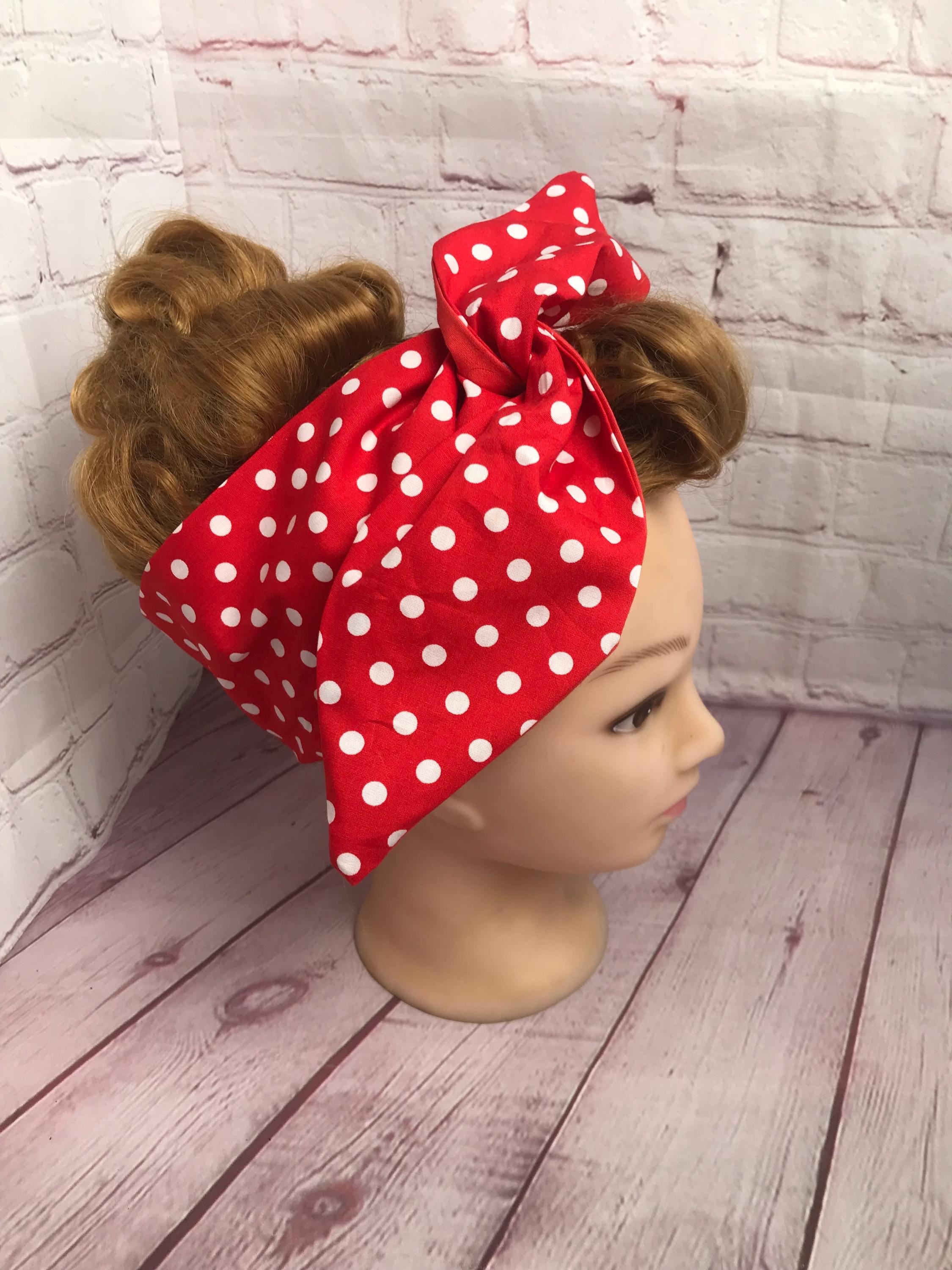 Barrettes épingles Alice Vintage - Blanc à Pois Rouges - Métal - Fabriqué En France