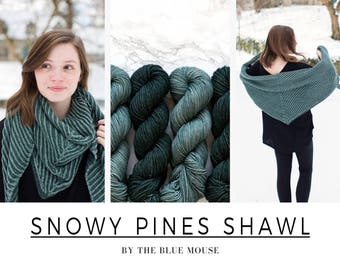 Shawl Knitting Luxury Yarn Set | Snowy Pines | PREORDER