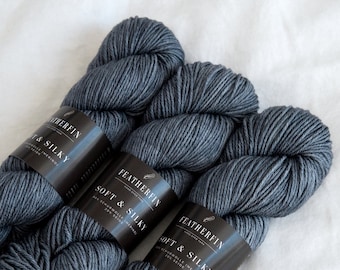 Hand Dyed DK Yarn | Merino Silk Blend | Soft & Silky: Platinum