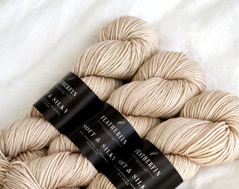 Hand Dyed DK Yarn | Merino Silk Blend | Soft & Silky: Latte