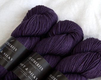 Hand Dyed DK Yarn | Merino Silk Blend | Soft & Silky: Amethyst