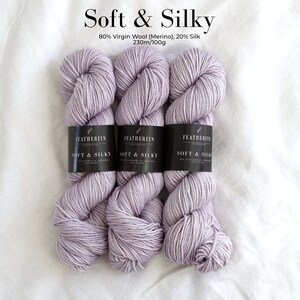 Hand Dyed DK Yarn Merino Silk Blend Soft & Silky: Lilac image 2