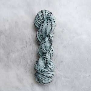 Hand Dyed Yarn Merino Black Strokes Calligraphy : Blues PREORDER Glacier [1 skein]