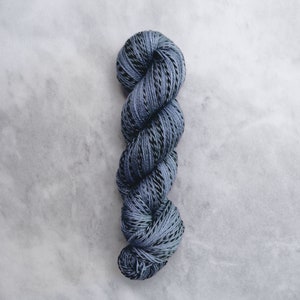 Hand Dyed Yarn Merino Black Strokes Calligraphy : Blues PREORDER Cornflower [1 skein]