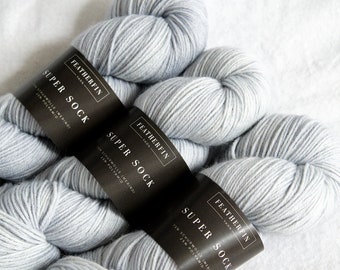 Hand Dyed Sock Yarn | Merino Nylon Blend | Super Sock: Silver