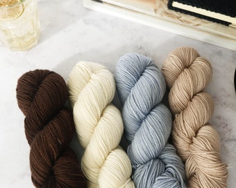 Hand Dyed DK Yarn Set | Cashmere Merino Wool Blend | Cashmerino: Kortney