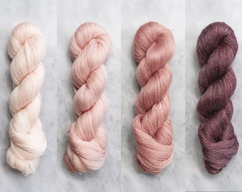Hand Dyed Lace Yarn | Merino Tencel Blend | Moonlight: Reds | PREORDER