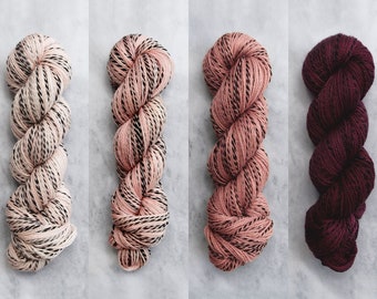 Hand Dyed Yarn | Merino | Black Strokes | Calligraphy : Reds | PREORDER