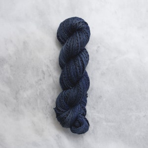 Hand Dyed Yarn Merino Black Strokes Calligraphy : Blues PREORDER Navy [1 skein]