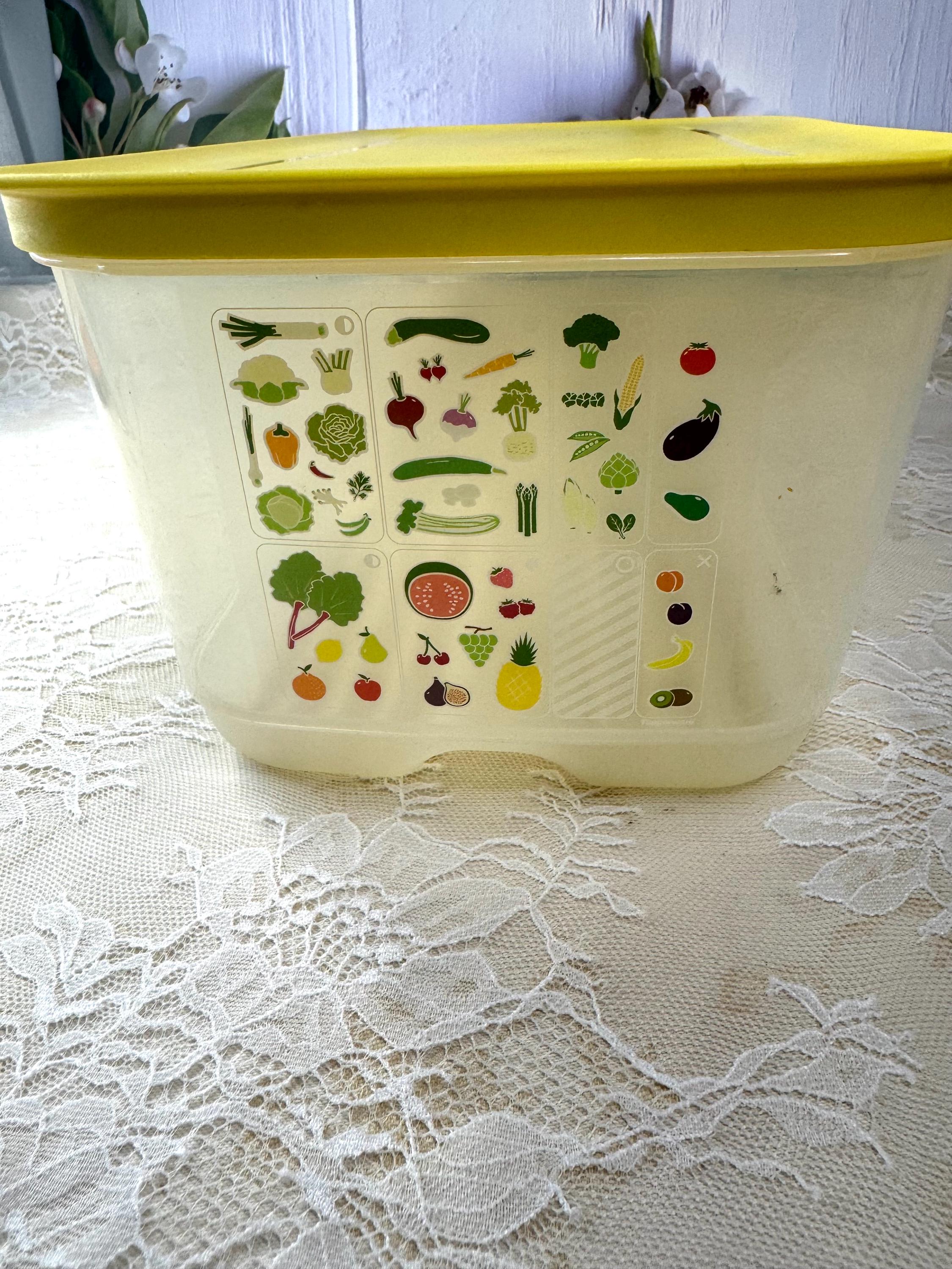Vintage Yellow Tupperware Container ~ 6.1 L ~ Fridge Smart Large Yellow ...