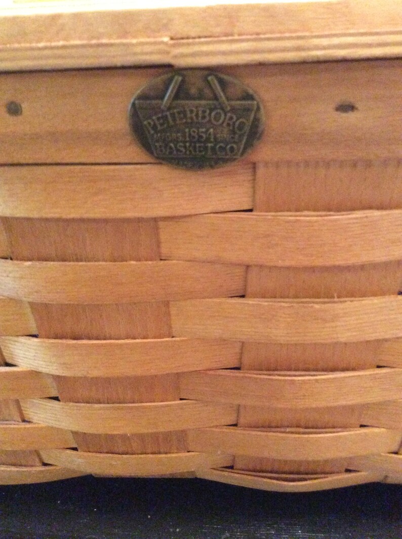 Vintage Peterboro Basket Co Wicker Basket Farmhouse Cottage Etsy