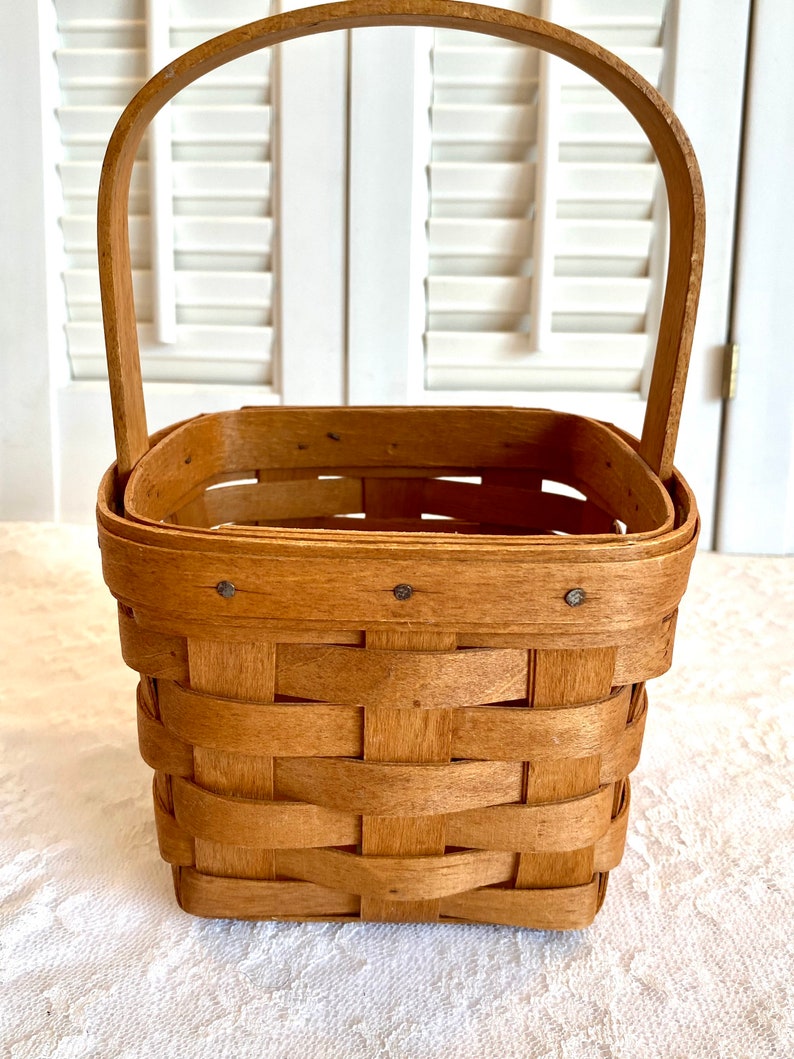 Vintage Longaberger Basket 1994 Small Square Basket Etsy