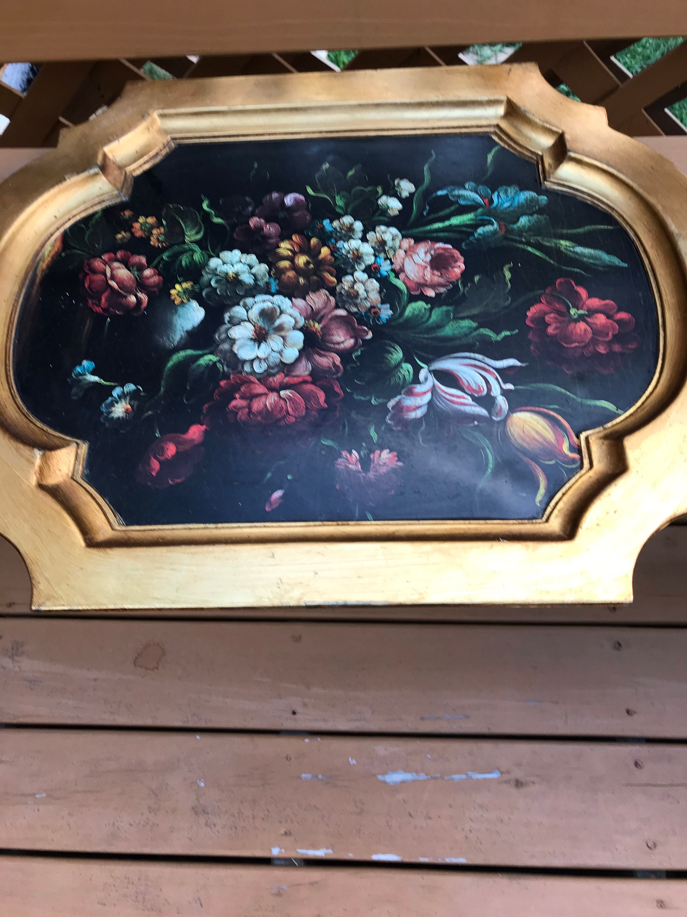 Extra Large Vintage Italian Gold Gilt Florentine Serving Tray ...