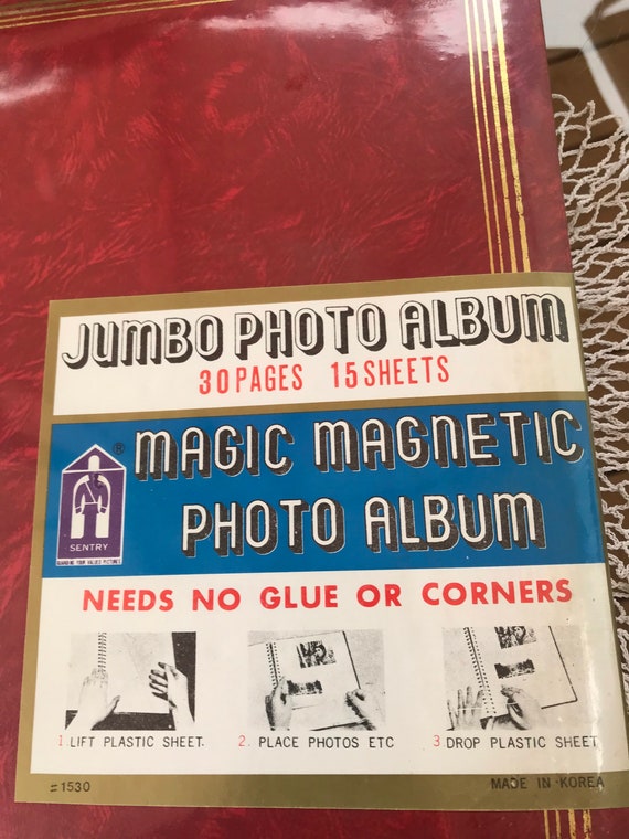 Vintage Magnetic Photo Album Scrap Book Nursery Photo Album Memory Keepsake  Book, Shabby Chic Decor Jumbo Photo Album Housewarmings 