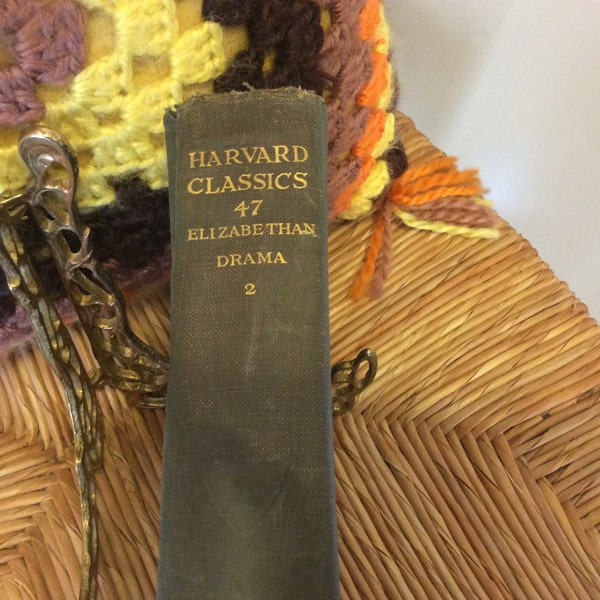 Vintage 1910 Harvard Classics  No. 47, Volume 2, Elizabethan Drama, Edited by Charles W. Eliot, Shabby Chic Collectible, Room Decor