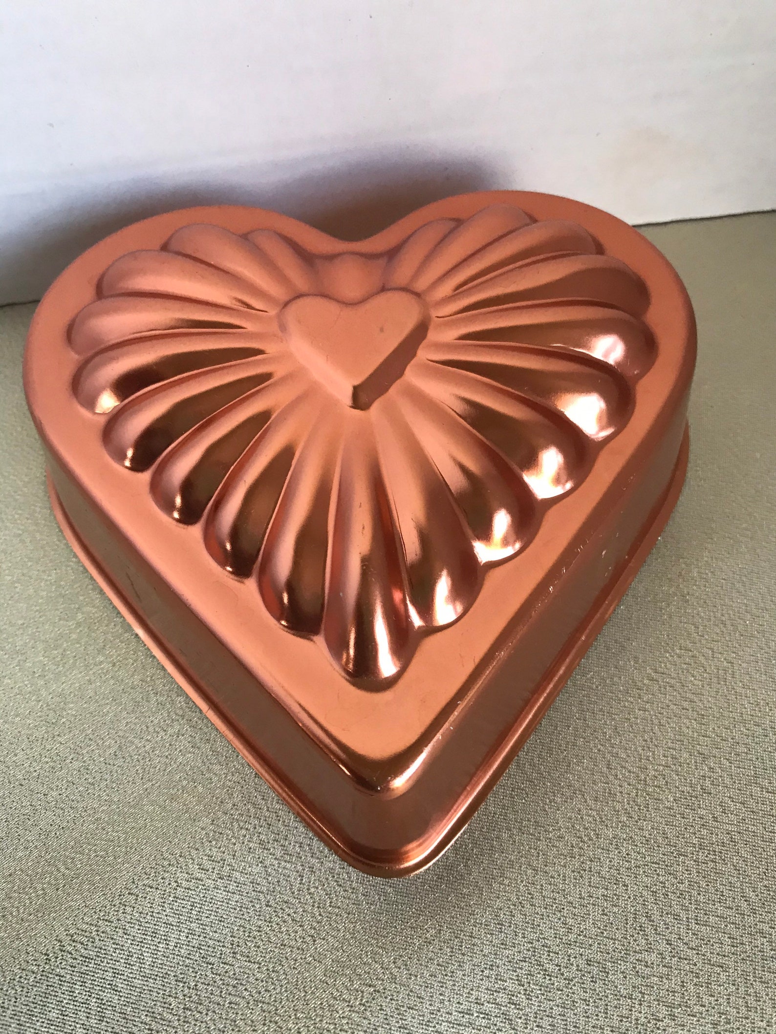 Vintage Copper Mold Heart Mold Jello Cake Mold Country Etsy