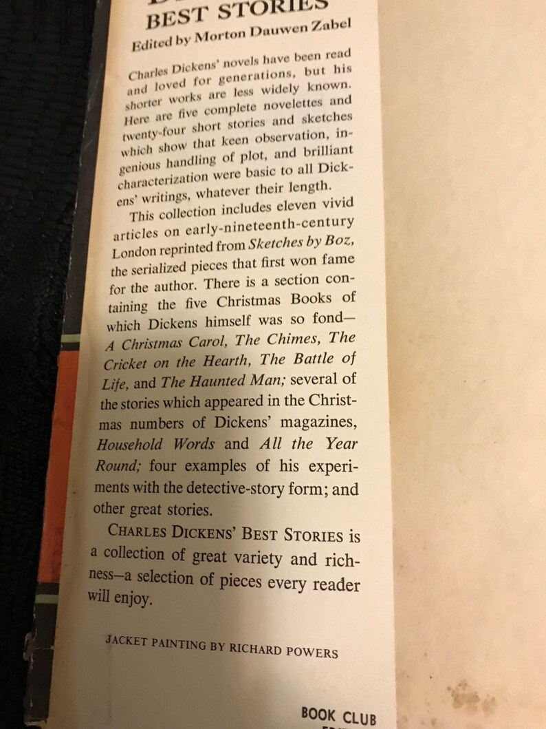 Libro antiguo de 1959 Las mejores historias de Charles Dickens, editado por Morton Dauwen Zabel, recuerdo coleccionable imagen 8