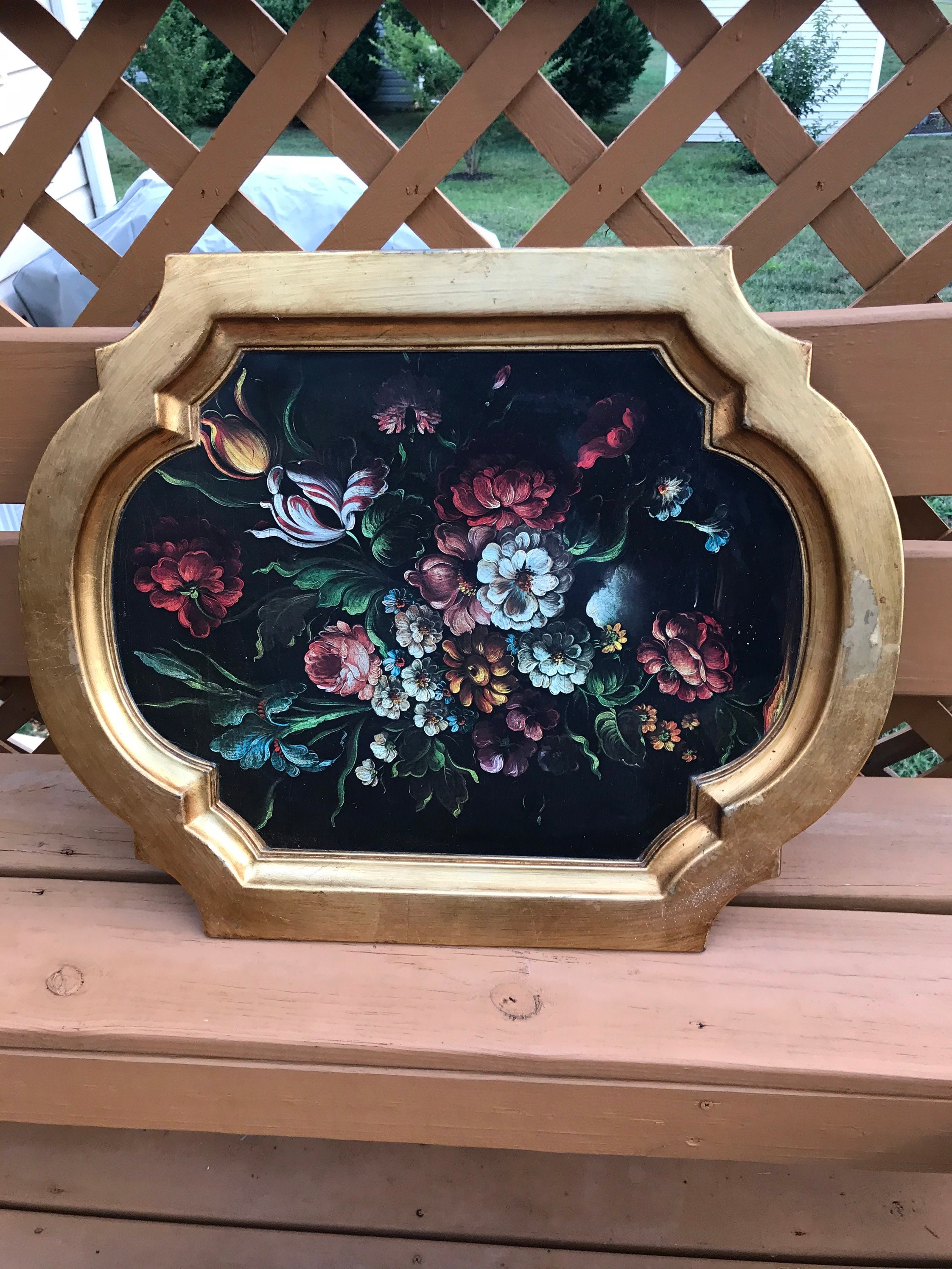 Extra Large Vintage Italian Gold Gilt Florentine Serving Tray ...