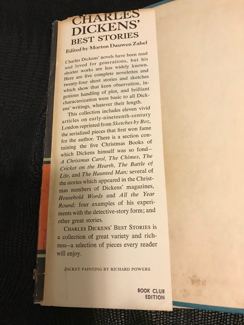 Libro antiguo de 1959 Las mejores historias de Charles Dickens, editado por Morton Dauwen Zabel, recuerdo coleccionable imagen 5