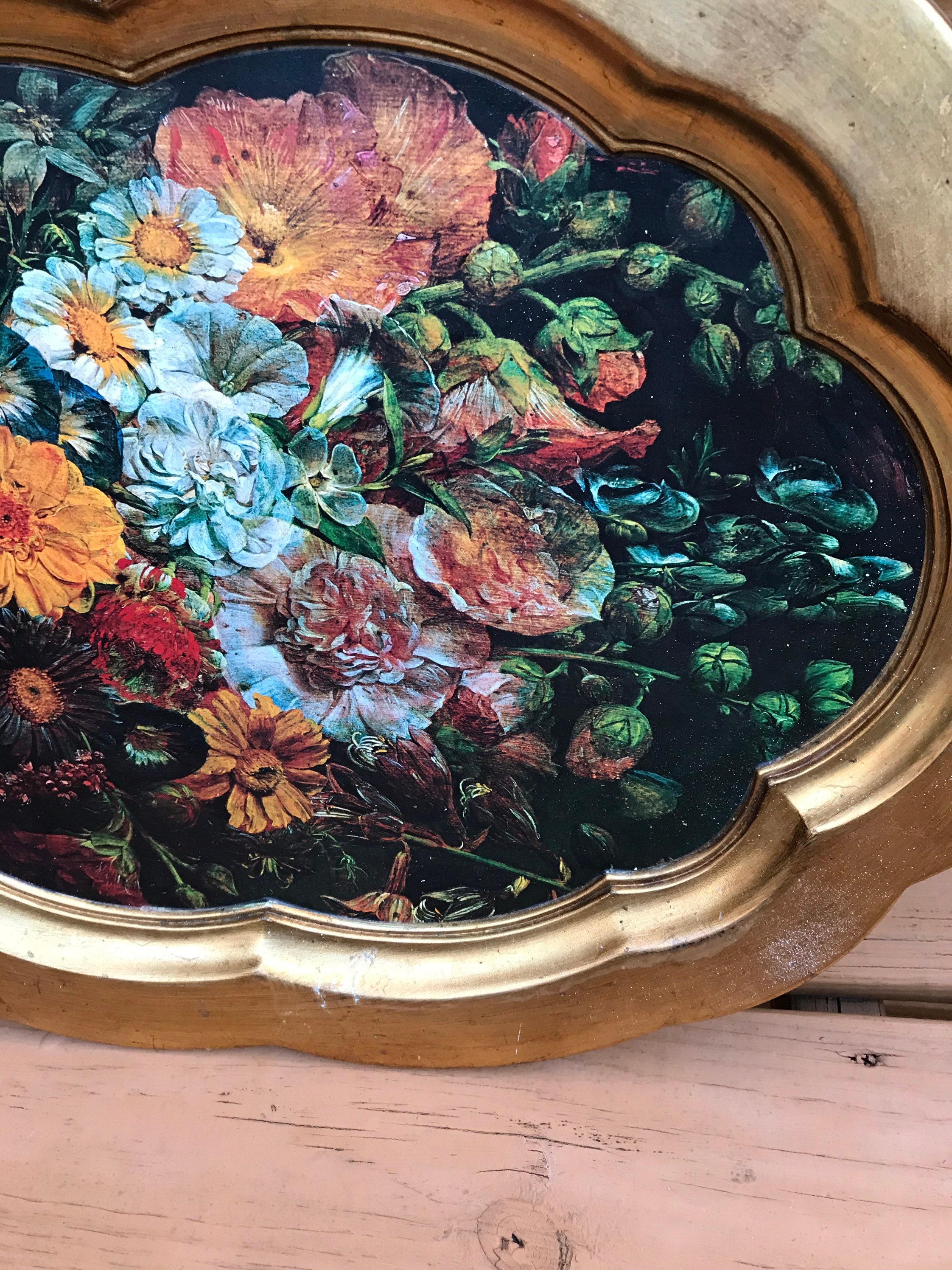 Large Vintage Italian Gold Gilt Florentine Serving Tray - Housewarming ...