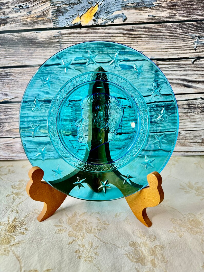 Vintage President John F. Kennedy - Clear Blue Stars Plate - Wheaton 8 ...