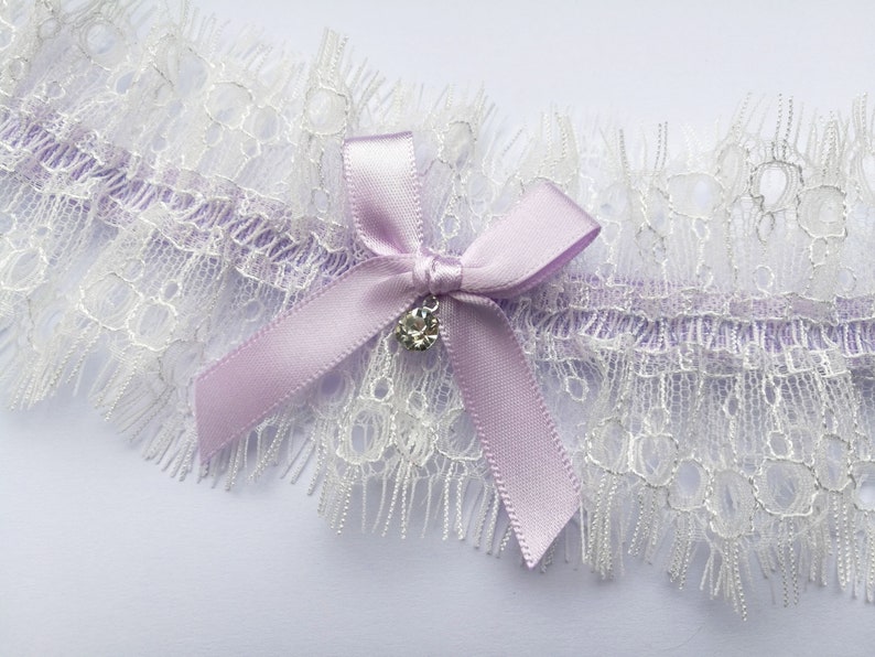 lilac garter ivory garter ivory lace garter bridal garter purple garters for wedding Lilac wedding garter ivory eyelash lace garter
