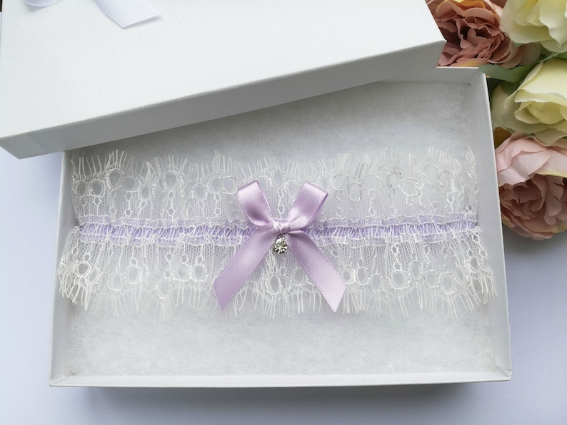 lilac garter ivory garter ivory lace garter bridal garter purple garters for wedding Lilac wedding garter ivory eyelash lace garter
