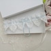 Something blue wedding garter, pearl bridal garter with ivory venise lace, garters for wedding with a gift box