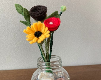 Mini Felt Flower Bouquet - Customizable