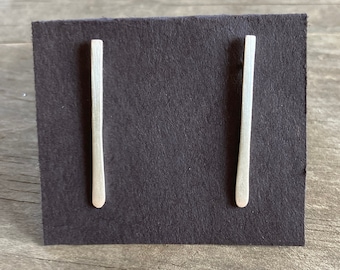 Flat Linear Earring, Sterling Silver