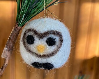 Owl Decoration 2" Needle Felted Curio/Ornament