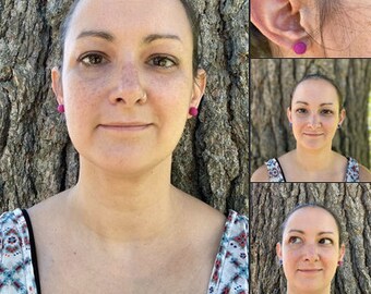 Wool Stud Earrings *Color Options Listed*