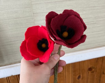 10" Individual Felt Floral Stems - Customizable