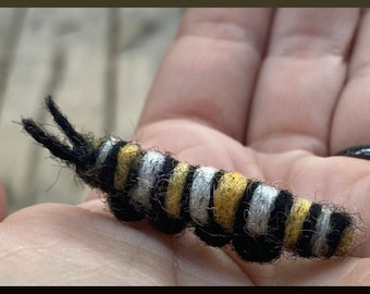Needle Felted Monarch Caterpillar