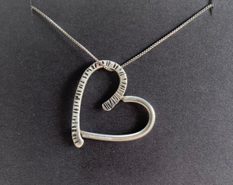 Handmade Heart Pendant, Sterling Silver