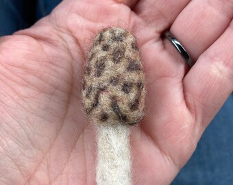 Needle Felted Morel Mushroom