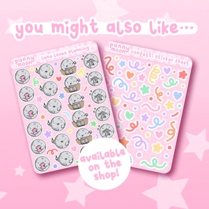 Confetti Dividers Sticker Sheet| Cute Planner Stickers| Kawaii Stationery Supplies| Rainbow Decals| Bullet Journal| Girly Scrapbook Decor bild 9
