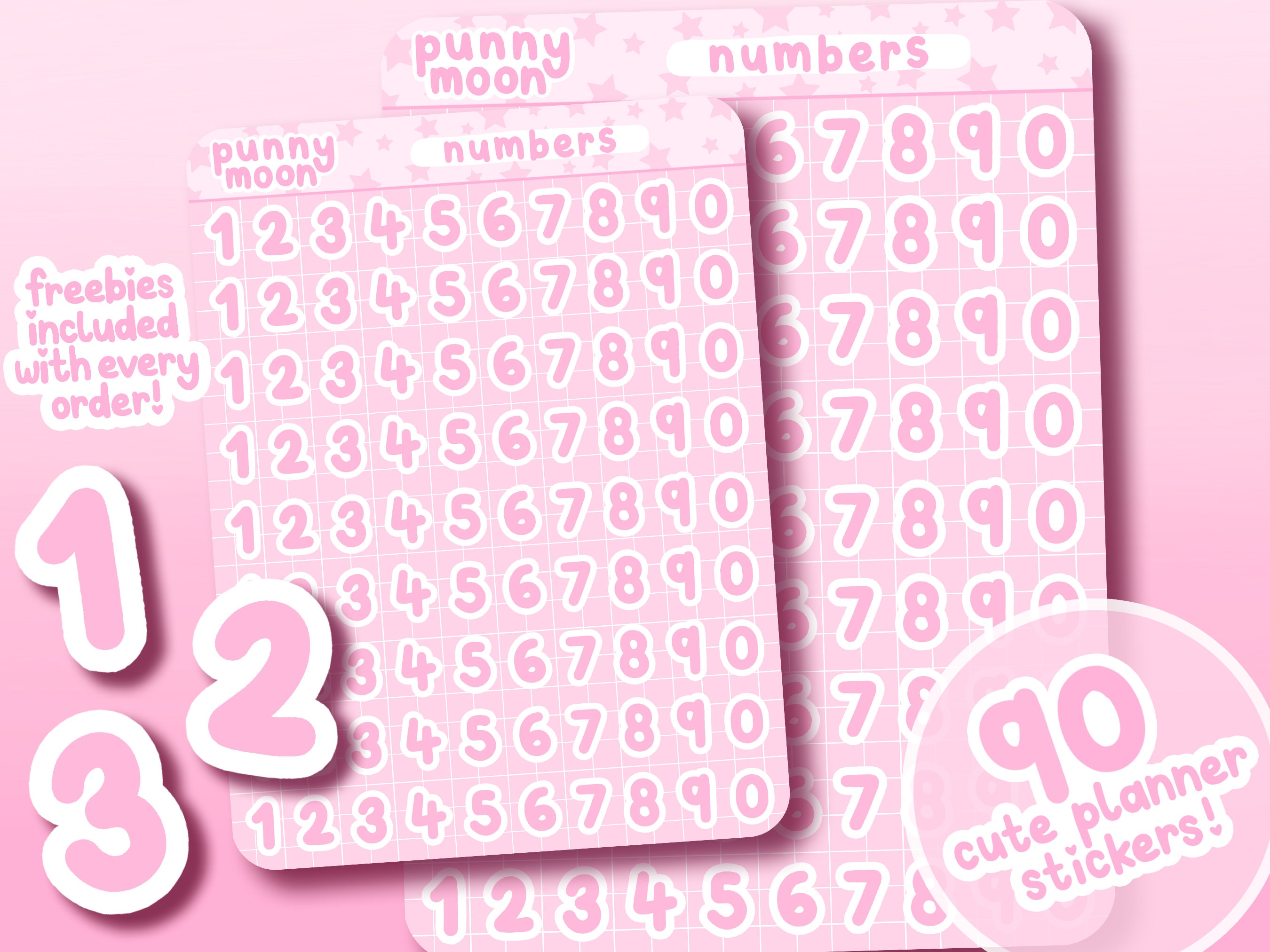 Rose Gold Foil Number Stickers Decorative Number Set From 0 to 9 