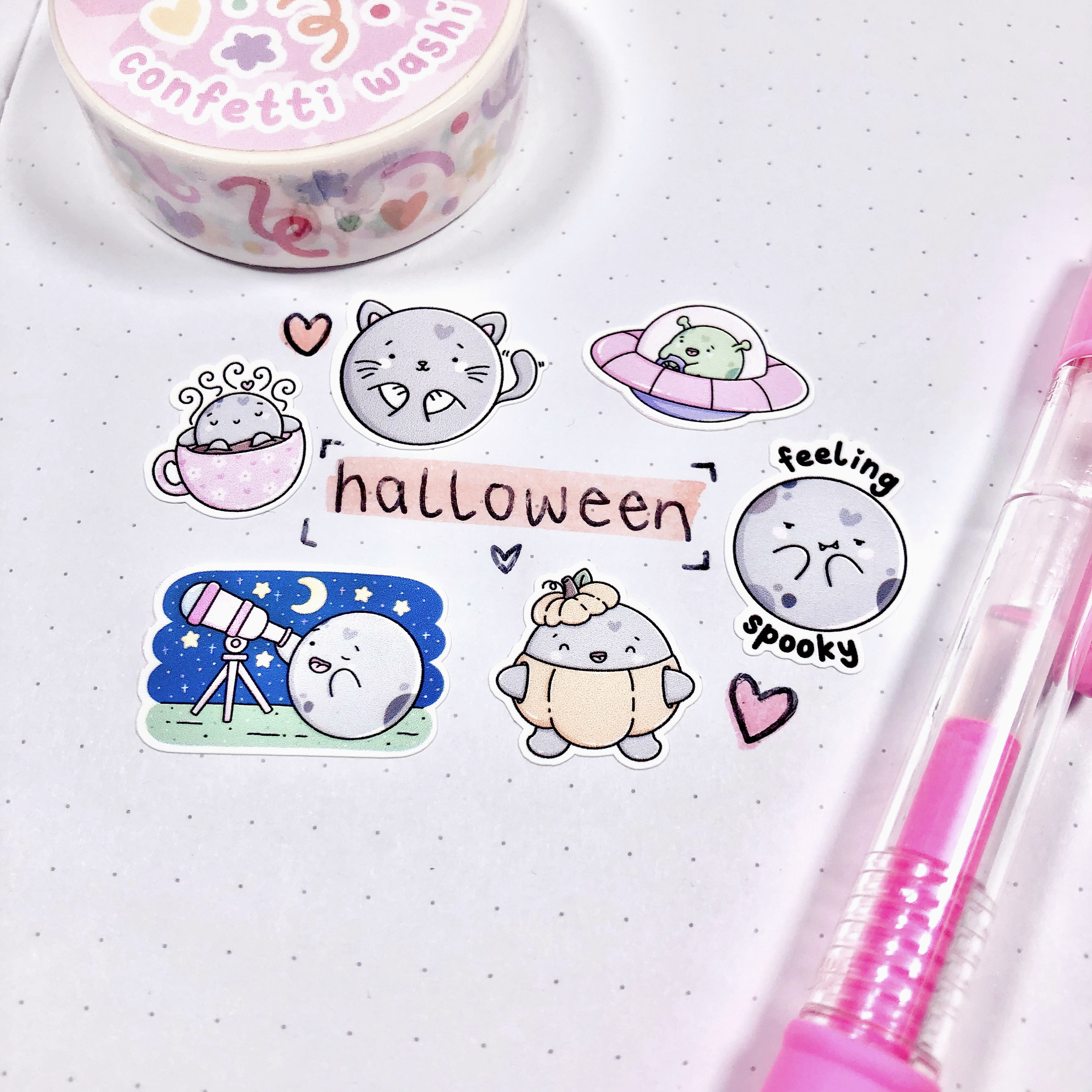 Cute Cat Sticker Sheet| Kawaii Kitten Planner Stickers| Halloween ...