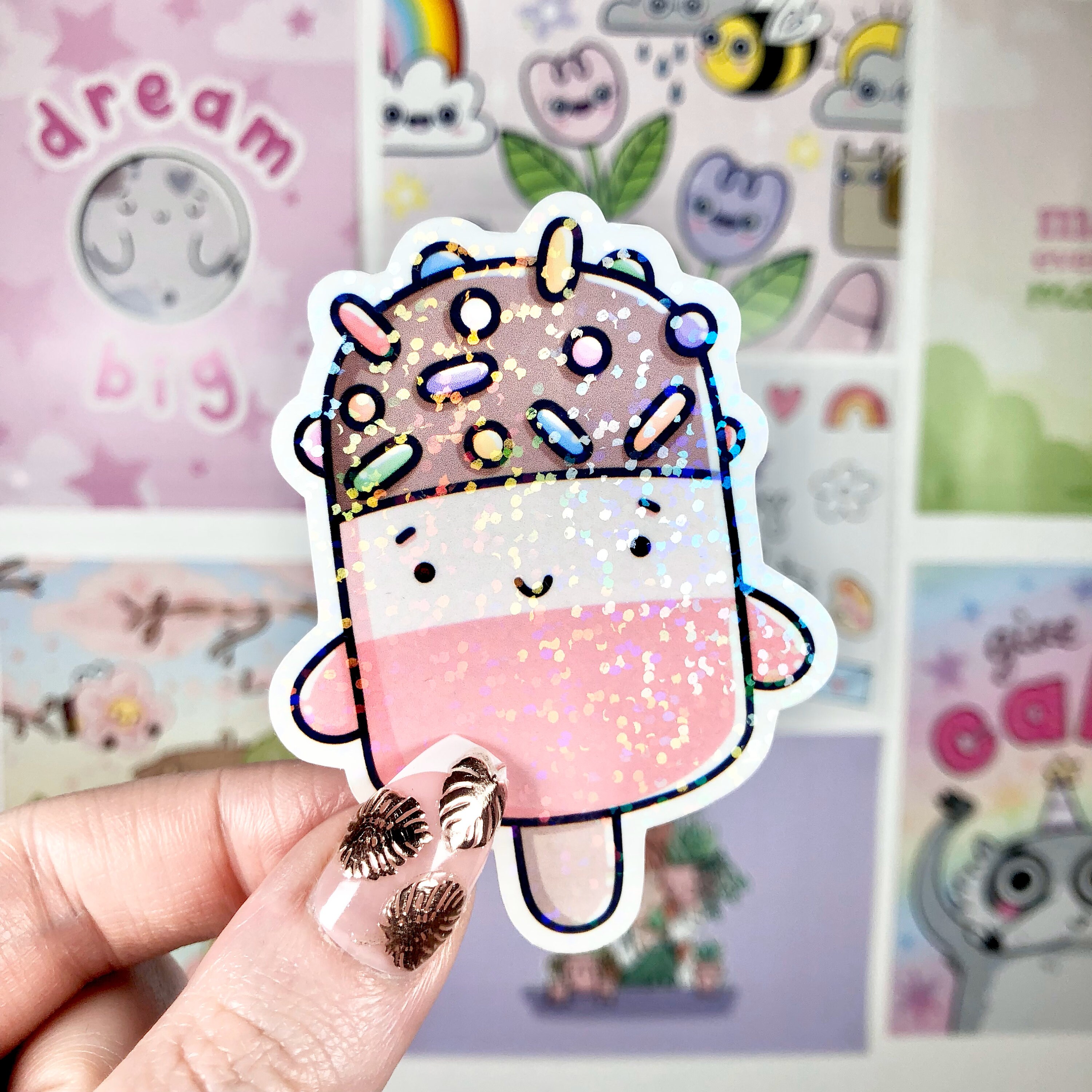 Sticker Freteling Holographic Fabulous Vinyl Sticker| Feeling Fab Die Cut| Kawaii Dessert ...